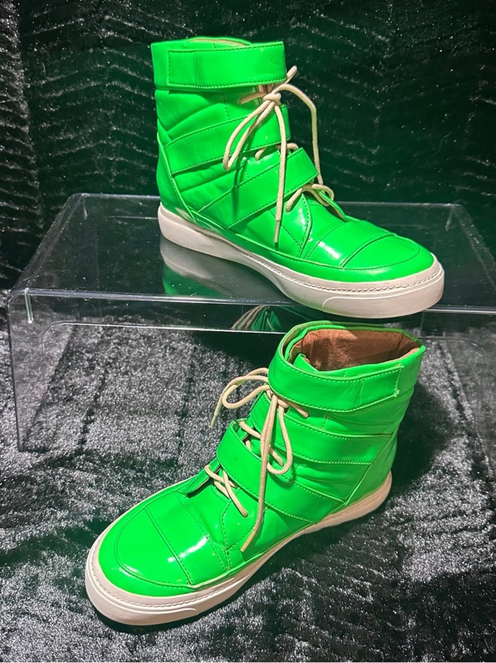 Jeffrey Campbell neon green platform sneakers